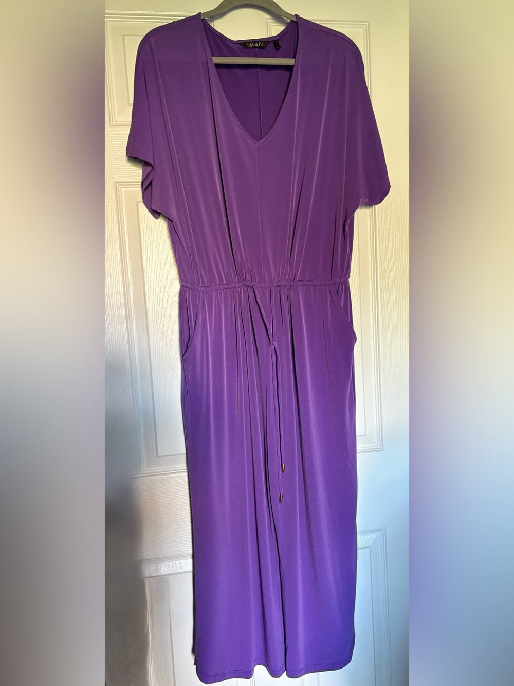 Women's Purple Drawstring Waist Jumpsuit